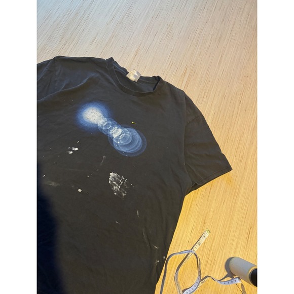 Nike Other - Vintage Nike Graphic T-Shirt XL Black Lens Flare Paint Splatter Distressed